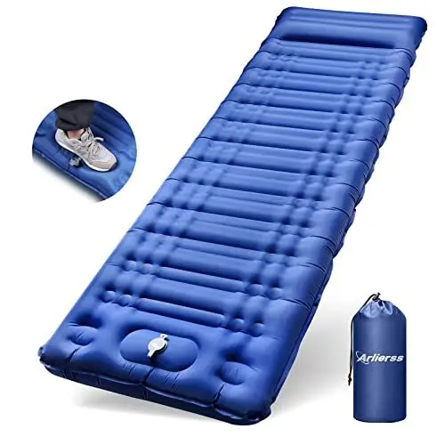 Produktbild: Arlierss Isomatte Camping Selbstaufblasbare, Ultraleichte Luftmatratze mit Eingebauter Pumpe, Verdickte Schlafmatte Outdoor mit Kissen für Wandern, Outdoor, Reise, Wandern, Strand-Blau