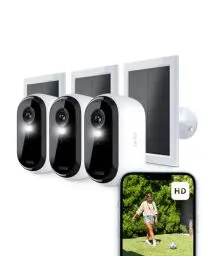 Produktbild: Arlo Essential 2 HD Überwachungskamera Aussen & 3X Solar, Kabellos, 1080p Video, Farbnachtsicht, Licht, Bewegungsmelder, Sirene, 2-Wege Audio, Smart Home + Arlo Secure Plan Testzeitraum, 3er Set