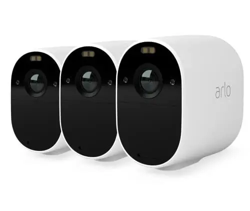 Produktbild: Arlo Essential Spotlight 3 Kameras WLAN Überwachungskamera aussen, kabellos, 1080p, Farbnachtsicht, Bewegungsmelder, 2-Wege Audio, kein Hub benötigt, mit Arlo Secure Testzeitraum, Weiß, VMC2330