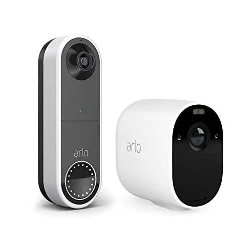 Produktbild: Arlo Essential kabellose Video Doorbell Überwachungskamera und Essential Überwachungskamera Bundle - weiß
