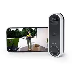 Produktbild: Arlo Kabellose Video Türklingel, 1080p HD Doorbell, RedDot Design Gewinner, 180° Großes Sichtfeld, WLAN, Bewegungsmelder, 2-Wege-Audio, Sirene, Nachtsicht + mit Arlo Secure Testzeitraum, Weiß