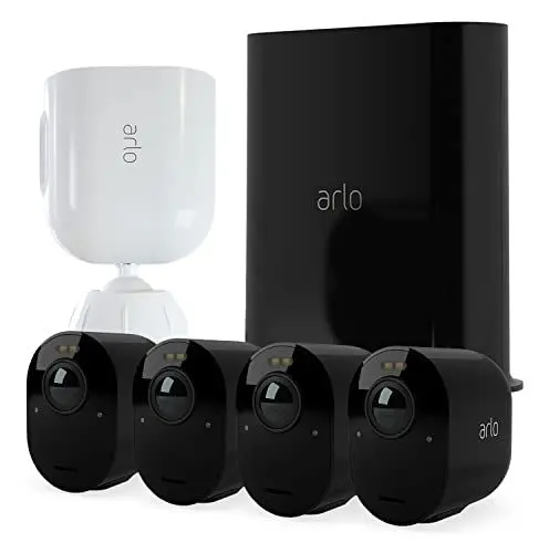 Produktbild: Arlo Ultra2 Überwachungskamera aussen und GRATIS Security Mount Bundle, 4er Set - schwarz, Testzeitraum für Arlo Secure Plan