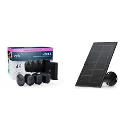 Produktbild: Arlo Ultra 2 Überwachungskamera Aussen WLAN, Kabellos & Zertifiziertes Zubehör, Solarpanel, Kabel 2.4m, Wetterfest