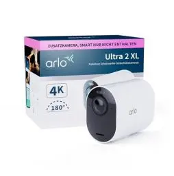 Produktbild: Arlo Ultra 2 XL Überwachungskamera Aussen WLAN, 12-Monate Akkulaufzeit, Kabellos, 4K UHD Qualitätsprodukt, 180°, Spotlight, Nachtsicht, Bewegungsmelder, Alarm Sirene, Zusatzkamera, SmartHub Benötigt