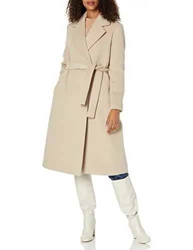 Produktbild: Armani Exchange Damen Back Metal Plate Logo With Belt Wool Coat, PURE CASHMERE, XL