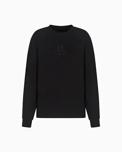 Produktbild: Armani Exchange Damen Icon Project, Shiny Logo, Crewneck Sweatshirt, Schwarz, X-Klein