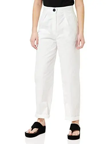 Produktbild: Armani Exchange Damen Sustainable, Front And Back Pocket, Metal Button Closure Casual Pants, Optic. White, XXL EU