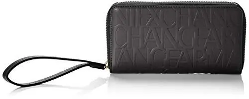 Produktbild: Armani Exchange Damen Wristlet Round Zip Handgelenkstasche Schwarz (Nero - Black)
