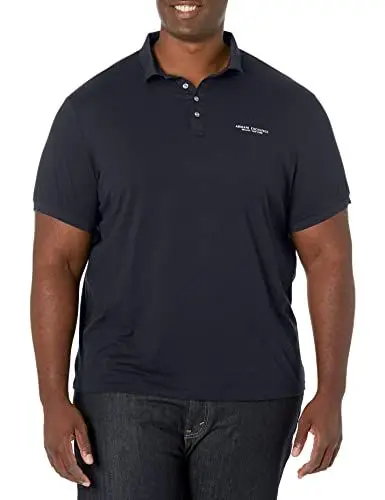 Produktbild: Armani Exchange Herren Kurzärmeliges Jersey Kontrast-Logo Poloshirt, Blau (Navy 1510), M