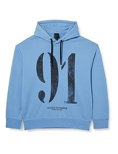 Produktbild: Armani Exchange Herren Comfy Fit, Maxi Number Print Hooded Sweatshirt, Blau, XXL
