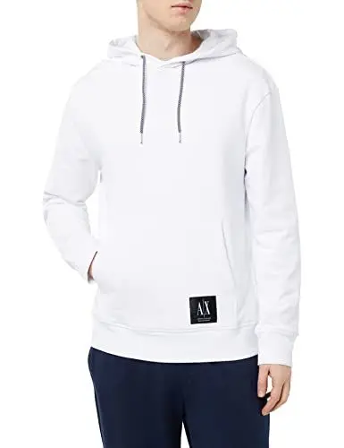 Produktbild: Armani Exchange Herren Cotton French Terry Basic Hooded Sweatshirt, Weiß, XXL EU