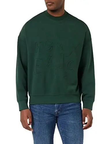 Produktbild: Armani Exchange Herren Embossed & Big on Tone Lettering Sweatshirt, Green Gables, L