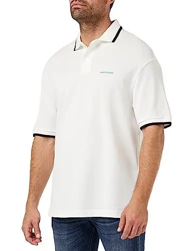 Produktbild: Armani Exchange Herren Embroidered Front Logo, Back 91 Short Sleeves Polo Shirt, Weiß, XS EU