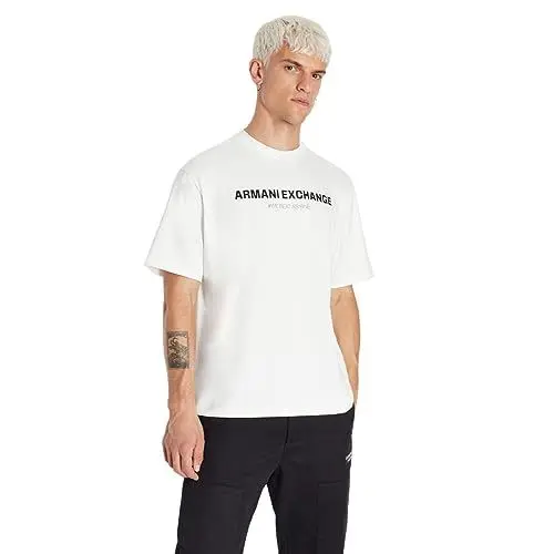 Produktbild: Armani Exchange Herren Limited Edition Beat One Capsule Heavy Jersey Jumper Polo Sweater, Weiß, S EU