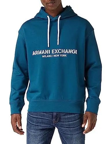 Produktbild: Armani Exchange Herren Milano New York Print, Drawstrings, Hooded Sweatshirt, Legion, S EU