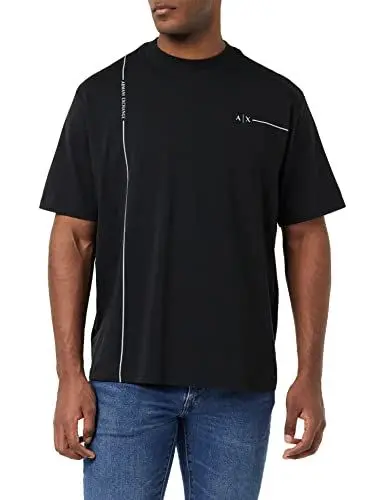 Produktbild: Armani Exchange Herren Nachhaltig, Stretch-Baumwolle, Logo-Linien-Detail. Sweatshirt, Black, XS