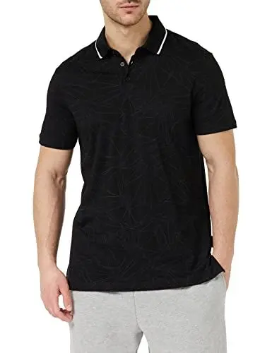 Produktbild: Armani Exchange Herren Nachhaltiger Stoff, Adler Muster, Normale Passform. Polo Shirt, Black Allover Eagle, L