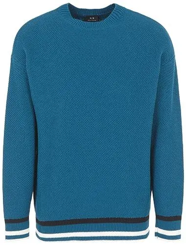 Produktbild: Armani Exchange Herren Substainable, Long Sleeves, Hem Stripes Pullover Sweater, Legion Blue, XXL EU