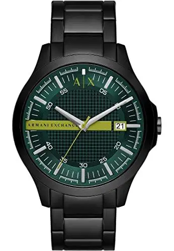 Produktbild: Armani Exchange Watch For Men, Quarz-Dreizeiger-Datumwerk und 46mm Gehäusegröße mit Edelstahlarmband