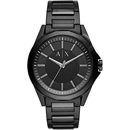 Produktbild: Armani Exchange Herrenuhr , Dreizeigeruhrwerk, 44mm Schwarzes Edelstahlgehäuse mit Edelstahlarmband, AX2620