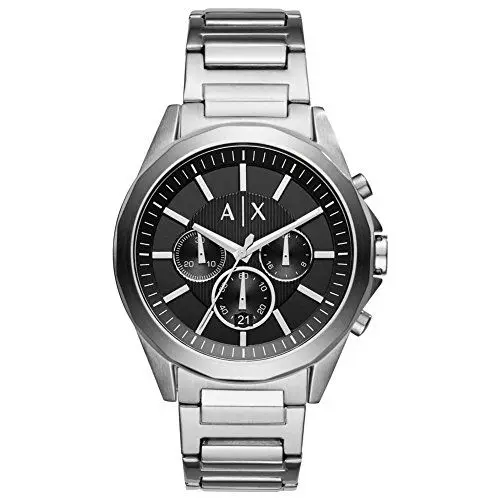 Produktbild: Armani Exchange Herrenuhr , QuarzChronographenwerk, 45mm Silber / Stahl Edelstahlgehäuse mit Edelstahlarmband, AX2509