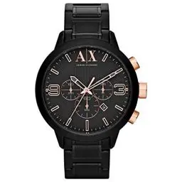 Produktbild: Armani Exchange Herrenuhr , QuarzChronographenwerk, 49mm Schwarzes Edelstahlgehäuse mit Edelstahlarmband, AX1350