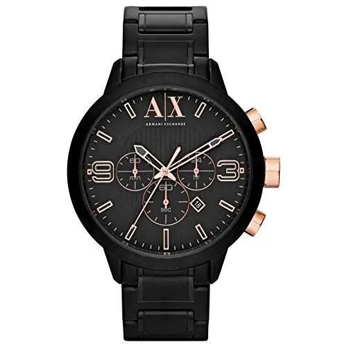 Produktbild: Armani Exchange Herrenuhr , QuarzChronographenwerk, 49mm Schwarzes Edelstahlgehäuse mit Edelstahlarmband, AX1350