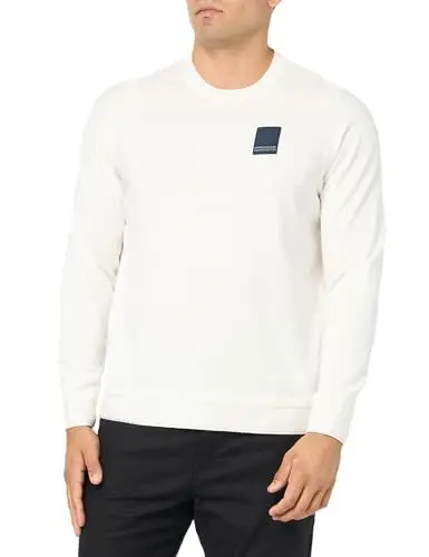 Produktbild: Armani Exchange Men's Milan Edition Crewneck Pullover Sweater, Off White, XX-Large