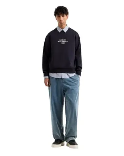 Produktbild: Armani Exchange Men's Pullover with Bold Logo Sweatshirt, Deep Navy, L