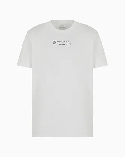 Produktbild: Armani Exchange Men's Utility Edge, Lettering, Embroidered Logo T-Shirt, Off White, M