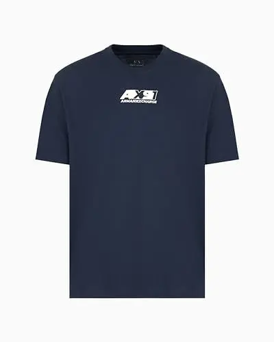 Produktbild: Armani Exchange Men's Utility Edge, Sustainable, emboidered Logo T-Shirt, Deep Navy, XXL
