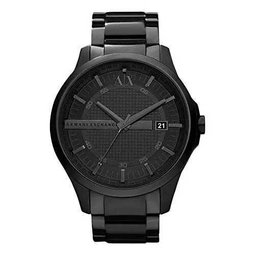 Produktbild: Armani Exchange Uhr für Herren , Dreizeiger-Datumswerk, 46 mm schwarzes Edelstahlgehäuse mit Edelstahlarmband, AX2104