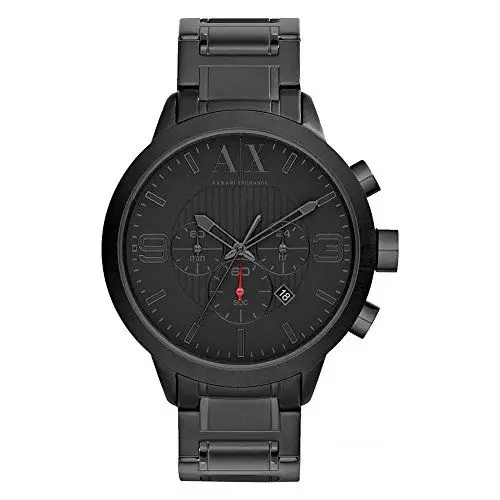 Produktbild: Armani Exchange Uhr für Herren , QuarzChronographenwerk, 49mm Schwarzes Edelstahlgehäuse mit Edelstahlarmband, AX1277