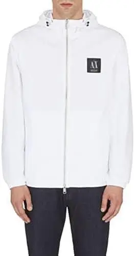 Produktbild: Armani Exchange Unisex Basics by Armani Nylon-Jacke Jacket, White, XL