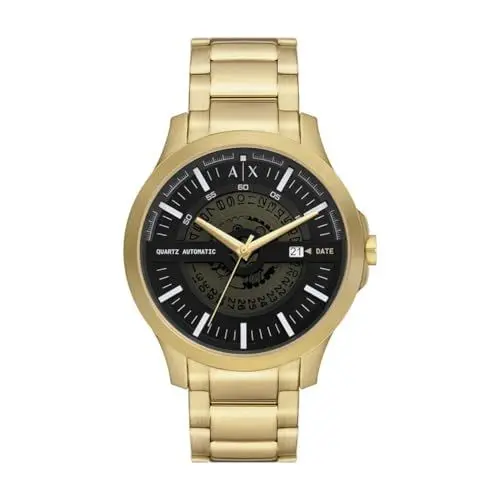 Produktbild: Armani Exchange Watch for Men, Quarz-Dreizeiger-Datumwerk und 46mm Gehäusegröße mit Edelstahlarmband
