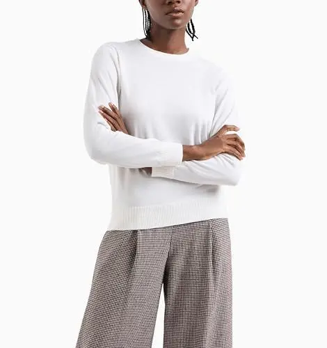 Produktbild: Armani Exchange Women's Ribbed Cuffs, Round Neck, Side Embroidered Logo Sweater, Iso, M