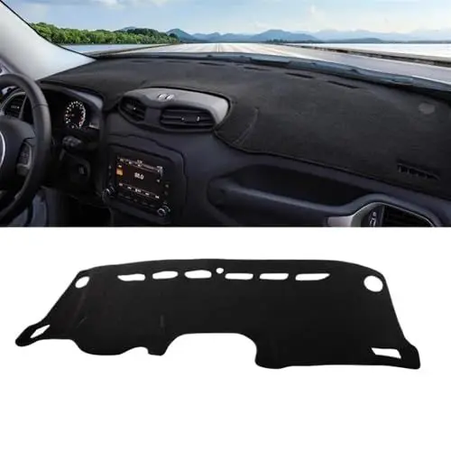 Produktbild: Armaturenbrett-Pad Für Jeep Für Renegade 2015 2016 2017 2018 2019 2020 2021 2022 2023 Auto-Armaturenbrett-Abdeckung, Vermeiden Sie Lichtpad(A Black Side)