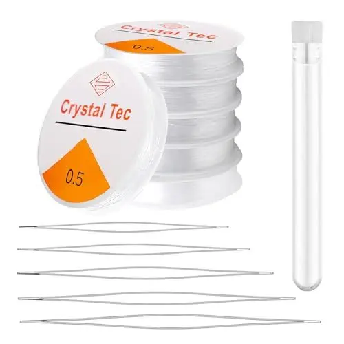 Produktbild: Armband Gummiband Elastisch für Armbänder 0,5mm Elastisches Gummi Band Schnur Faden Schmuckfaden mit Perlennadel für Armbänder 6 Spule