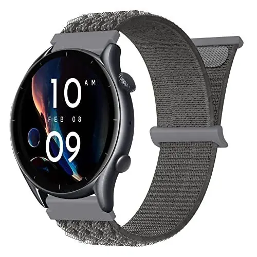 Produktbild: Armband für Amazfit GTR Nylon, 22mm Elastische Nylon Ersatzarmband Sport Armband für Amazfit Pace, Amazfit Stratos, Stratos 2, Stratos 2S, Stratos 3, Amazfit GTR 2, GTR 2e, GTR 3, GTR 3 Pro, GTR 47mm