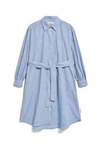 Produktbild: ARMEDANGELS Damen Webkleid Loose Fit aus Bio-Baumwolle SURIAANA Striped Loose Fit Warm Blue-White