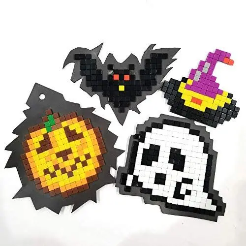Produktbild: Armena 4 Magnete Bastelset für Kühlschrank oder Whiteboard mit Acryl Mosaiksteinen 5X5mm Halloween Motiven