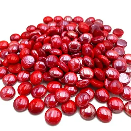 Produktbild: Armena Glasnuggets Rote Glassteine Blickdicht Deko Glasperlen Durchmesser 17-20mm 300g (Circa 75 Stück)