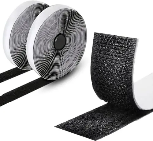 Produktbild: Armiz Klettband selbstklebend - 4M extra starkes doppelseitiges Klett klebeband mit 20mm breitem selbstklebendes Klettband (schwarz)
