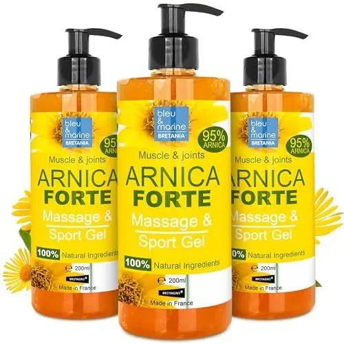 Produktbild: Arnica EXTRA STRONG Muskel- und Gelenkmassagegel. Beruhigend. Antidehnungsstreifen. Sport Relief Gel für Sportler. Müde Beine. Varizen - SPARPAKET 3 x 200 ml - 600 ml
