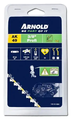 Produktbild: Arnold Sägekette 3/8 Zoll Profi, 1.5 mm, 64 Treibglieder, 45 cm Schwert 1191-X3-5864