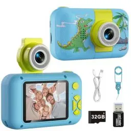 Produktbild: ARNSSIEN Kinderkamera Spielzeug für 3-12 Jahre alte Mädchen/Jungen,Weihnachtsgeburtstagsfest-Geschenk für Kinder Kamera,Video-Selfie-Digitalkamera mit 32GB TF-Karte,X101H