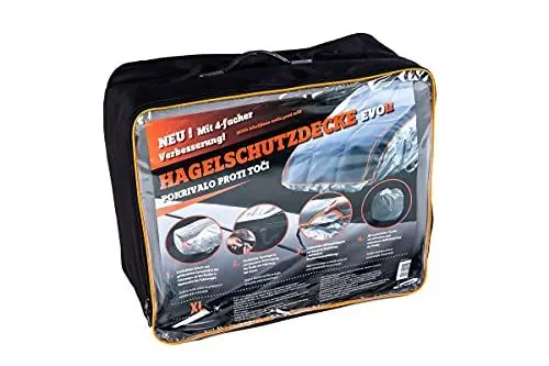 Produktbild: AROBA EVOII Hagelschutz Autoabdeckung (Größe M) - Wetterfeste Hagelschutzplane für PKW mit verstärktem Schaumstoffschutz - Hagelschutzdecke, Hagelschutzgarage, Vollgarage