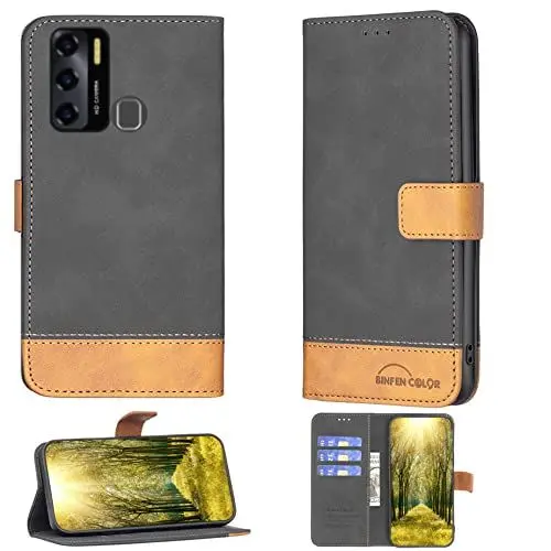 Produktbild: Aroepurt Flip Stand Hülle Für Logic L63 Hülle Handyhülle Case Cover aus PU-Leder mit Ständer, magnetische Brieftasche BF186-HEI