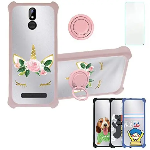 Produktbild: Aroepurt Hülle Für Logic S57 hülle Kompatibel mit Logic S57 Hülle Case Handyhülle Schutzhülle Cover (Mit 9H Härte HD Schutzfolie) PC + Silikon Ständer DYF-HJS