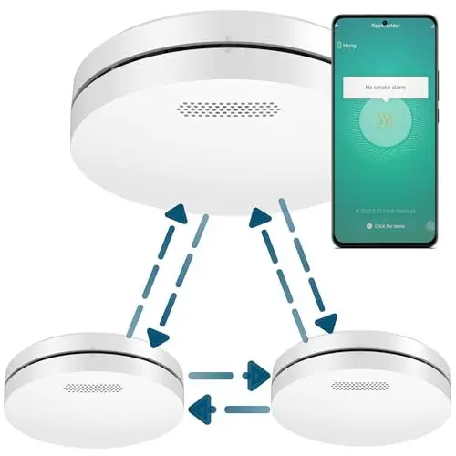 Produktbild: Aroha Smart Connect & Link WLAN-Rauchmelder Vernetzt - 10 Jahre Batterie - Feuermelder - Brandmelder Vernetzbar mit App Tuya & Smartlife - 3 Set